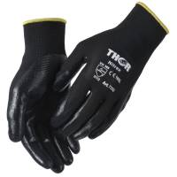 Fingerdyppet nitrilhandske, THOR Nitrex, 8, sort, nitril/polyester, ribkant