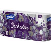 Toiletpapir, Grite Orchidea White, 3-lags, 17,4m x 9,6cm, hvid, nyfiber