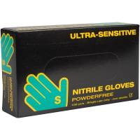 Engangshandske, Boisen Safety Ultra Sensitive, S, sort, nitril, pudderfri