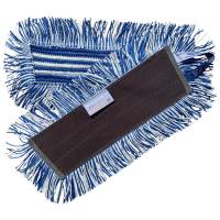Tør-, fugt- og vådmoppe, 35x11cm, blå, mikrofiber, 30 cm, med velcro