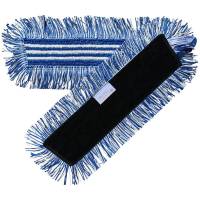 Tør-, fugt- og vådmoppe, 45x10,5cm, blå, mikrofiber, 40 cm, med velcro