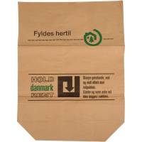 Papirsæk, 1-lags, 110 l, brun, papir, 70x95+25cm, med tryk