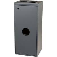 Affaldsspand, Tina Trolleys, gr&aring;, pulverlakeret st&aring;l, 3-rums, 2x40 l + 20 l, &aring;bent indkast *Denne vare tages ikke retur*