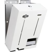 Dispenser, 9,5x21x30cm, hvid, metal, til påfyldning af bind og tamponer