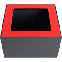 Topindsats, V-Part, r&oslash;d, pulverlakeret st&aring;l, &aring;bent indkast, til modulopbygget affaldsspand, 85 og 90 liter *Denne vare tages ikke retur*