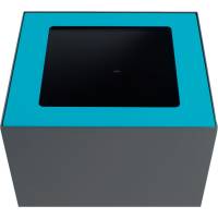 Topindsats, V-Part, bl&aring;, pulverlakeret st&aring;l, &aring;bent indkast, til modulopbygget affaldsspand, 85 og 90 liter *Denne vare tages ikke retur*