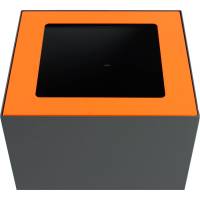 Topindsats, V-Part, orange, pulverlakeret st&aring;l, &aring;bent indkast, til modulopbygget affaldsspand, 85 og 90 liter *Denne vare tages ikke retur*