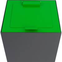 L&aring;g, V-Part, gr&oslash;n, pulverlakeret st&aring;l, soft close, til modulopbygget affaldsspand, 85 og 90 liter *Denne vare tages ikke retur*