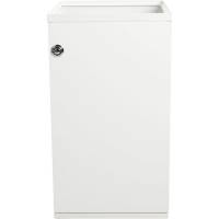 Affaldsspand, V-Part, hvid, pulverlakeret st&aring;l, 85 l, med frontl&aring;ge, modulopbygget til kildesortering