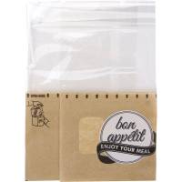 Snack bag, 21,5x13x7,5cm, brun, papir/PET, sidefalset, med afriv