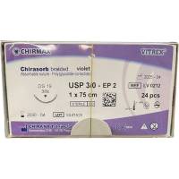 Sutur, Chirasorb, 75cm, violet, Polyglactin 910, USP 3/0, DS 19mm, resorberbar, violet, steril, engangs *Denne vare tages ikke retur*