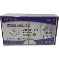 Sutur, Chirasorb, 75cm, violet, Polyglactin 910, USP 3/0, DS 25mm, resorberbar, violet, steril, engangs *Denne vare tages ikke retur*