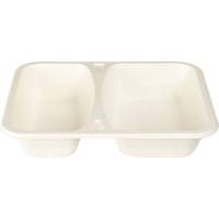 Menubakke, 22,5x17,7x4,5cm, hvid, cellulose, 2-rums