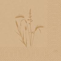 Frokostserviet, Duni, Meadow Natural, 3-lags, 1/4 fold, 33x33cm, natur, nyfiber