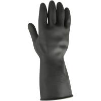 Latexhandske, THOR Black Heavy Duty, L, sort, latex, indvendig velourisering