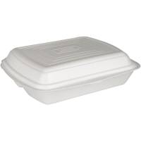 Termoboks, ABENA Gastro, 24x20x7cm, hvid, XPS, 3-rums, 400/120/100 ml, med hængslet låg