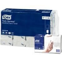 Håndklædeark, Tork H2 Universal, 2-lags, Z-fold, 23,4x21,3cm, 8 cm, ubleget, genanvendt papir