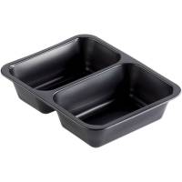 Plastbakke, 22,7x17,8x5cm, 1185 ml, sort, PP, 2-rums, 645/540 ml *Denne vare tages ikke retur*