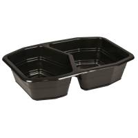 Plastbakke, Duni, 21,5x14,8x5cm, 940 ml, sort, PP, 2-rums, 540/400 ml