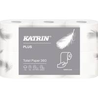 Toiletpapir, Katrin Plus, 2-lags, 50m x 10,4cm , Ø11,6cm, hvid, nyfiber