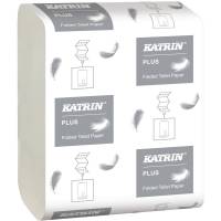 Toiletpapir i ark, Katrin Plus, 2-lags, 23x10,3cm, hvid, nyfiber