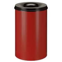 Brandhæmmende affaldsspand, rød, metal, 110 l, med sort låg, brandsikker *Denne vare tages ikke retur*