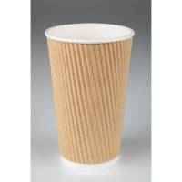 Kaffebæger, ABENA Gastro, 13,5cm, Ø9cm, 48 cl, brun, pap/PE, 16 oz, ripple wall