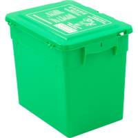 Affaldsspand, grøn, plast, 30 l, med låg og hank