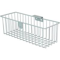 Trådkurv, Tina Trolleys Exclusive, 43,5x19,5x14,5cm, grå, pulverlakeret stål, medium, med 1 beslag *Denne vare tages ikke retur*