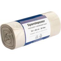 Spandepose, 30 l, klar, LDPE/genanvendt, 50x60cm, produceret i 100% genanvendt plast