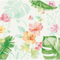 Middagsserviet, Dunisoft, Tropical garden, 1/4 fold, 40x40cm, flerfarvet *Denne vare tages ikke retur*