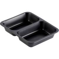 Gastronorm bakke, Duni, 22,7x17,8x4cm, 1030 ml, sort, PP, 2-rums, 550/480 ml *Denne vare tages ikke retur*