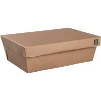 Takeaway boks, Natural Ware NeverLeak, 17x11,5x5,3cm, 800 ml, brun, kraft, 1-rums *Denne vare tages ikke retur*