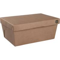 Takeaway boks, Natural Ware NeverLeak, 17x11,5x7,2cm, 1100 ml, brun, kraft, 1-rums *Denne vare tages ikke retur*