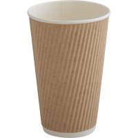 Kaffebæger, ABENA Gastro, 13,4cm, Ø9cm, 48 cl, brun, pap/PE, 16 oz, ripple wall