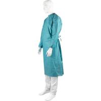 Operationskittel, ABENA Protectus, L, 125cm, Ø150cm, grøn, SMMSS, standard, uden håndklæder, steril, engangs