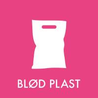 Piktogram, 6x6cm, lilla, folie, til blød plast, selvklæbende