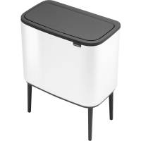 Affaldsspand, Brabantia Bo Touch Bin, hvid, stål, 3-rums, 3x11 l, med plast inderspand og soft close