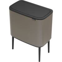 Affaldsspand, Brabantia Bo Touch Bin, platinum, stål, 3-rums, 3x11 l, med plast inderspand og soft close