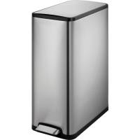 Pedalspand, EKO Ecoslim, st&aring;l mat, rustfrit st&aring;l, 45 l, plast inderspand, soft close, fingeraftryksfri