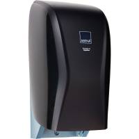 Dispenser, ABENA Technology by Hagleitner, 16,3x1,5x32,6cm, sort, plast, til 2 ruller toiletpapir, hybrid, system