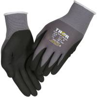 Fingerdyppet nitrilhandske, THOR Flex, 12, sort, nitril/polyester, lycra overhånd, ink tryk