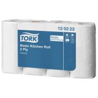 Køkkenrulle, Tork Basic, 2-lags, 25,8m x 20,6cm , Ø10,4cm, ubleget, genanvendt papir