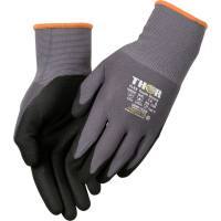 Fingerdyppet nitrilhandske, THOR Flex, 8, sort, nitril/polyester, lycra overhånd