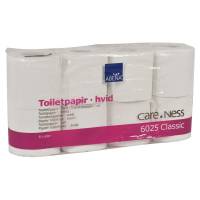 Toiletpapir, ABENA Care-Ness Classic, 2-lags, 34,5m x 9,4cm , Ø10cm, hvid, genanvendt papir