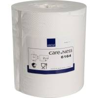Håndklæderulle, ABENA Care-Ness Excellent, 2-lags, Midi, 153m x 19,6cm, Ø19,5cm, hvid, nyfiber, uden hylse