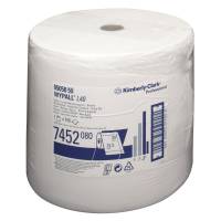 Industriaftørring, Kimberly-Clark Wypall L40, 1-lags, 259m x 31,5cm, Ø40cm, hvid, nonwoven *Denne vare tages ikke retur*