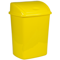 Affaldsspand, gul, plast, 26 l, med sving låg, forberedt til vægmontering