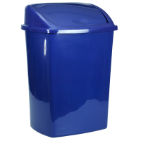 Affaldsspand, blå, plast, 50 l, med sving låg, forberedt til vægmontering