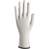 Tekstil handske, ABENA, 6, hvid, polyester, uden plastdotter